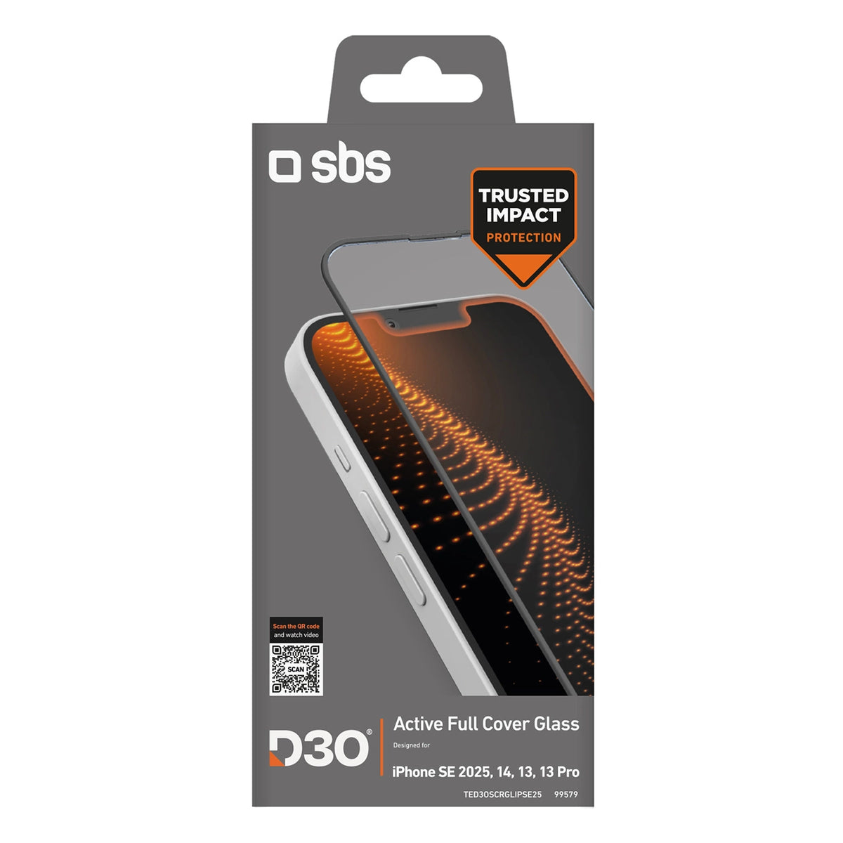 Szkło hartowane SBS Tempered Glass D3O z ramką do iPhone 16e/17e – zdjęcie 2