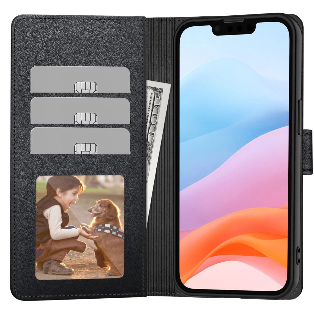 Etui Tech-Protect Wallet na iPhone 16e / 17e - czarny mat – zdjęcie 2