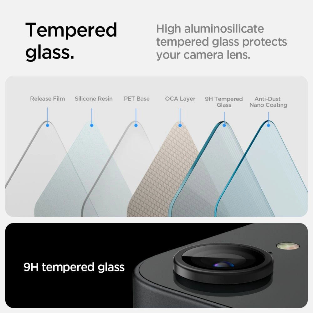 Osłona aparatu Spigen Optik Pro GLAS.TR "Ez na iPhone 16e / 17e - czarna – zdjęcie 11