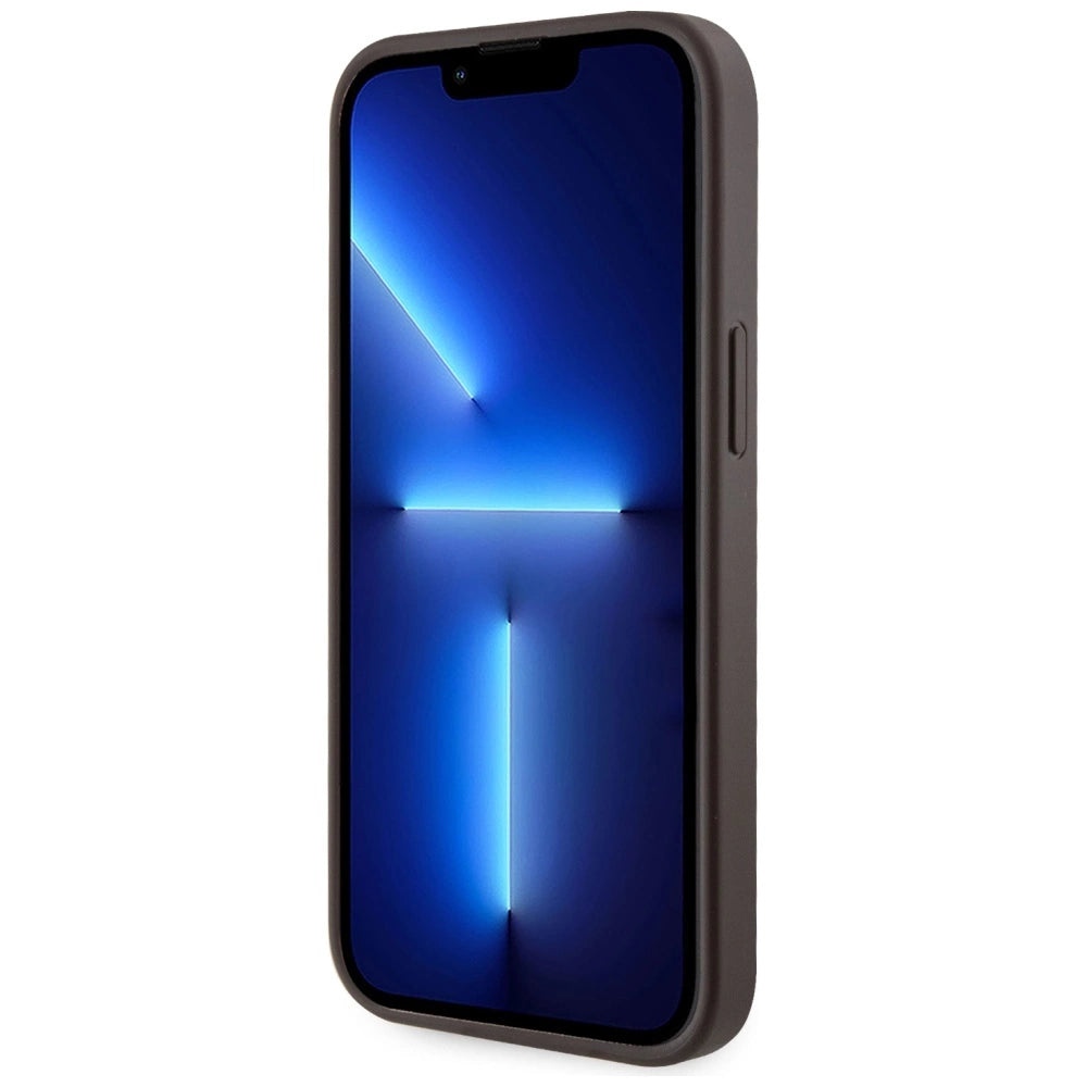 Etui Guess 4G Stripes z portfelem Magsafe do iPhone 15 brązowy – zdjęcie 3