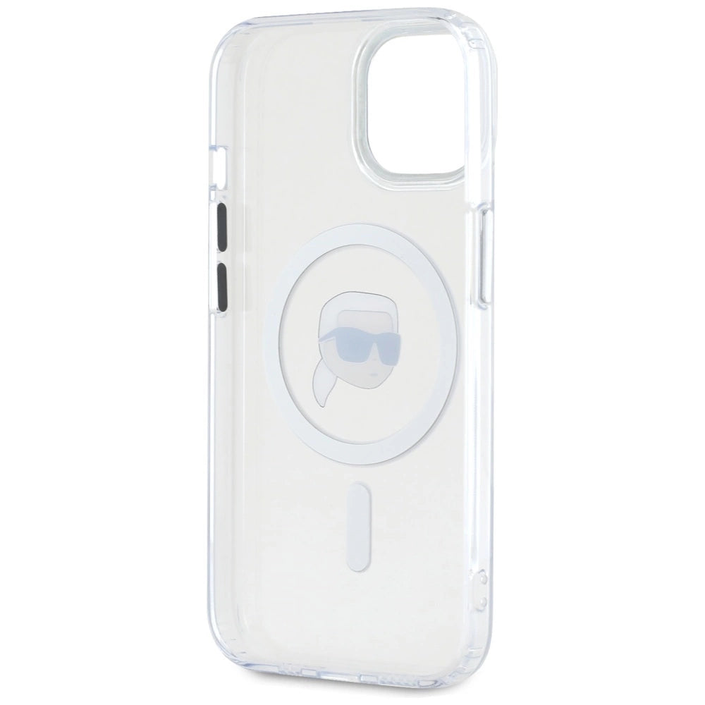 Etui Karl Lagerfeld IML Metal Karl Head MagSafe do iPhone 15 biały – zdjęcie 7