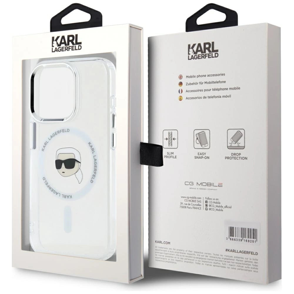 Etui Karl Lagerfeld IML Metal Karl Head MagSafe do iPhone 15 Pro biały – zdjęcie 8