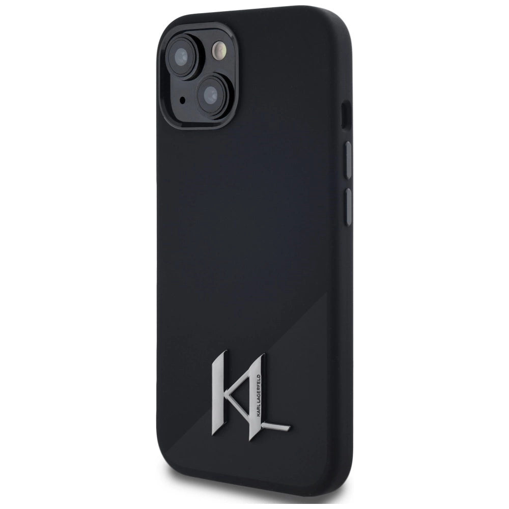 Etui Karl Lagerfeld Silicone Shadow Metal Initial do iPhone 15 czarny – zdjęcie 2