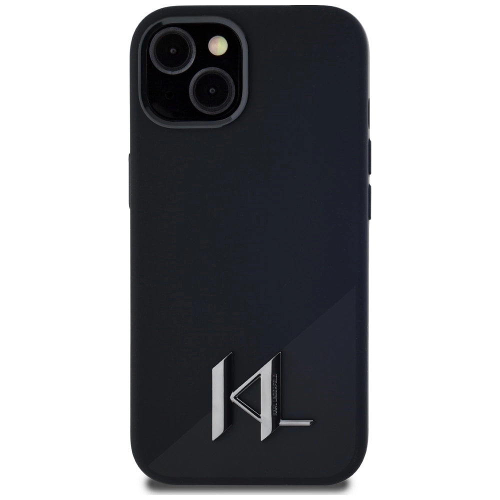 Etui Karl Lagerfeld Silicone Shadow Metal Initial do iPhone 15 czarny – zdjęcie 3
