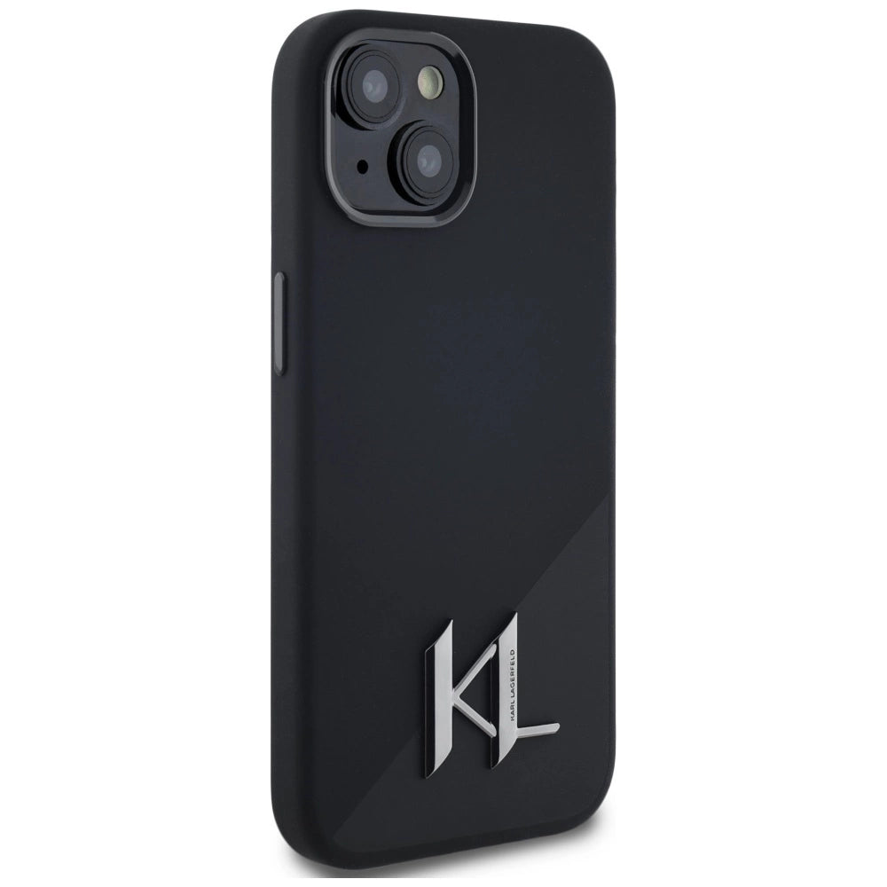 Etui Karl Lagerfeld Silicone Shadow Metal Initial do iPhone 15 czarny – zdjęcie 4