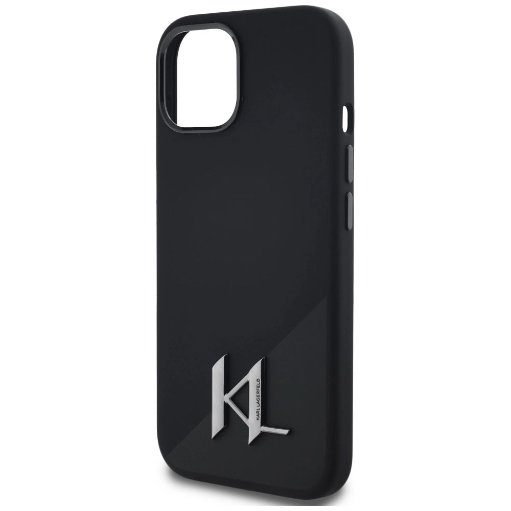 Etui Karl Lagerfeld Silicone Shadow Metal Initial do iPhone 15 czarny – zdjęcie 6
