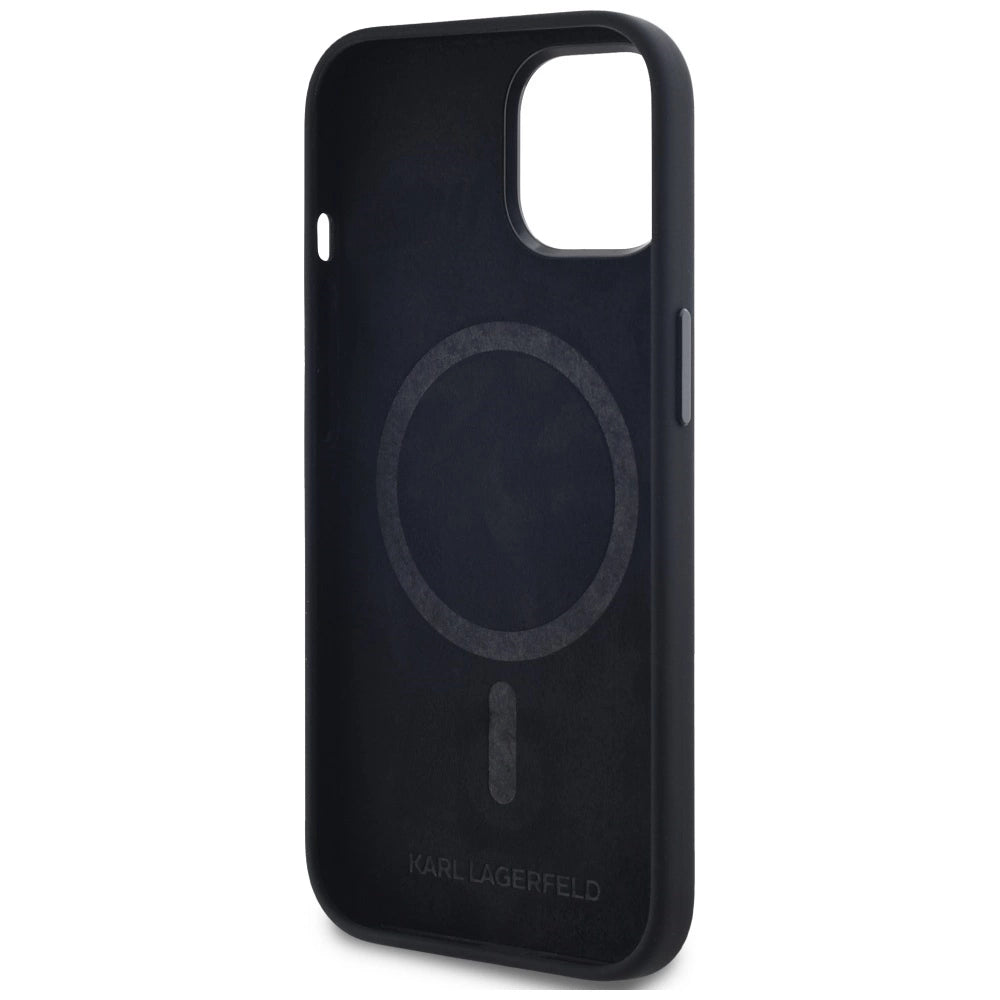 Etui Karl Lagerfeld Silicone Shadow Metal Initial do iPhone 15 czarny – zdjęcie 7