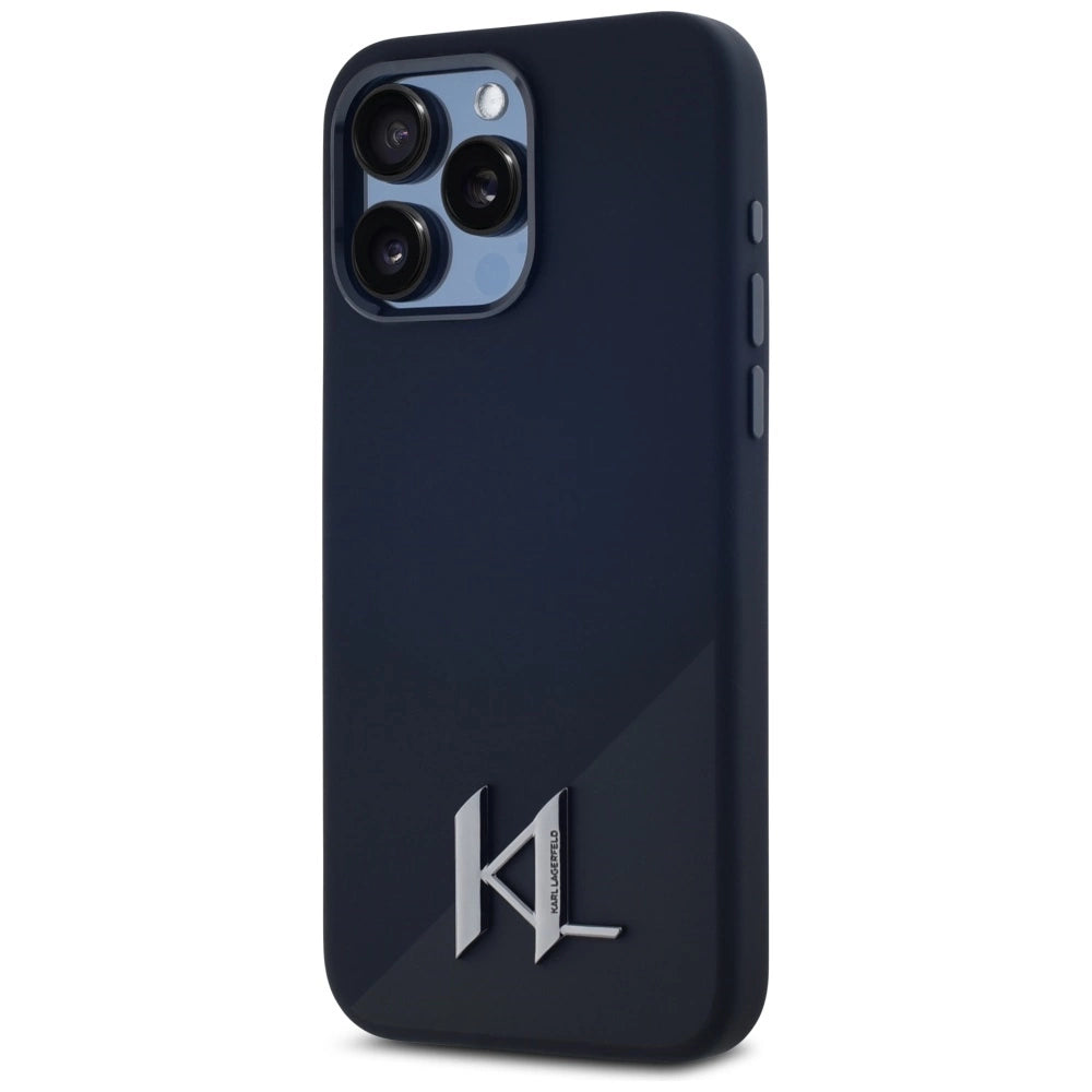 Etui Karl Lagerfeld Silicone Shadow Metal Initial do iPhone 15 Pro czarny – zdjęcie 2