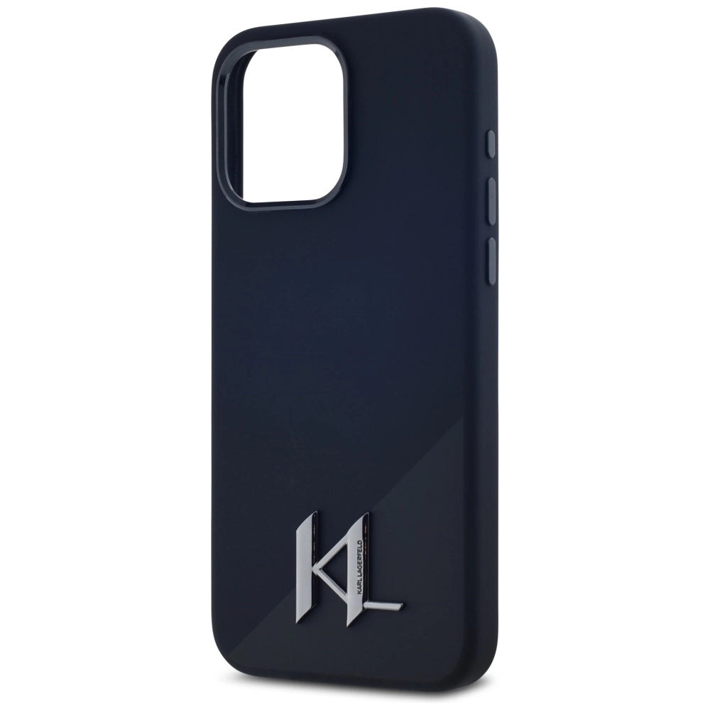 Etui Karl Lagerfeld Silicone Shadow Metal Initial do iPhone 15 Pro czarny – zdjęcie 6