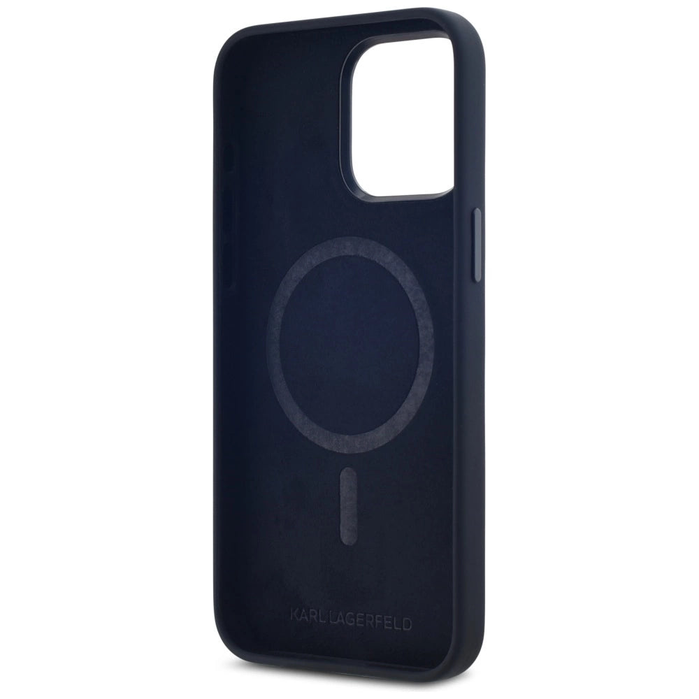 Etui Karl Lagerfeld Silicone Shadow Metal Initial do iPhone 15 Pro czarny – zdjęcie 7