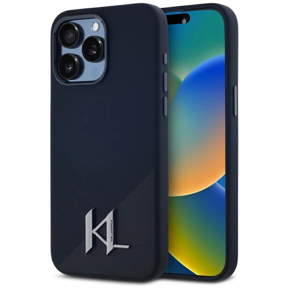 Etui Karl Lagerfeld Silicone Shadow Metal do iPhone 15 Pro Max czarny