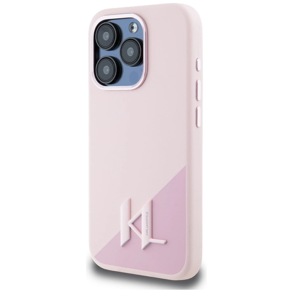 Etui Karl Lagerfeld Silicone Shadow Metal do iPhone 15 Pro Max różowy – zdjęcie 2