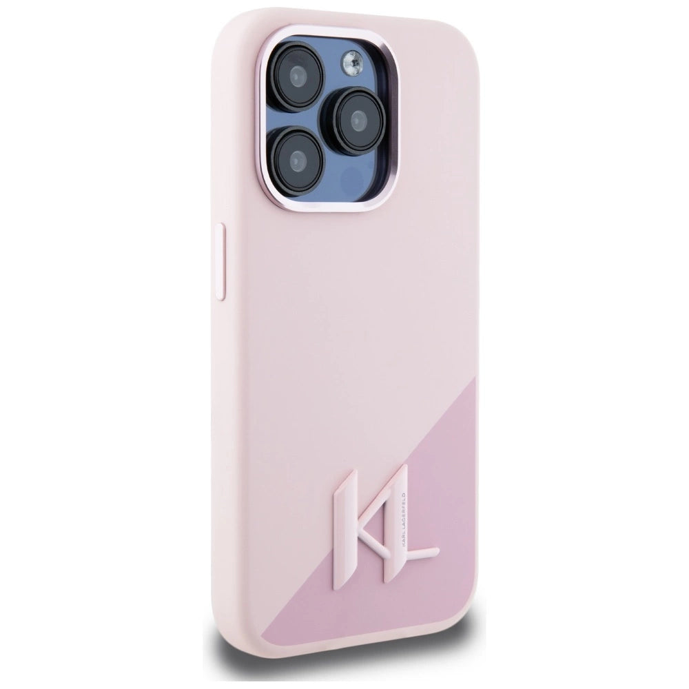 Etui Karl Lagerfeld Silicone Shadow Metal do iPhone 15 Pro Max różowy – zdjęcie 4