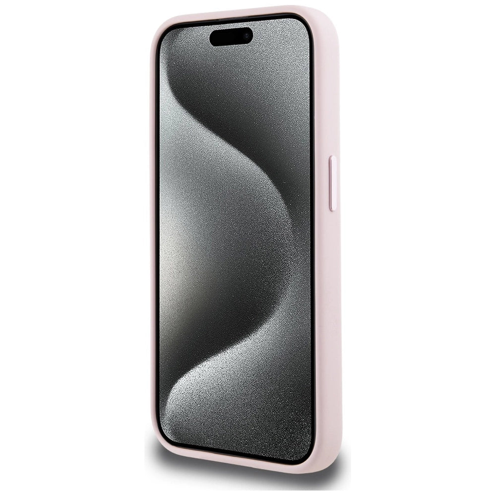Etui Karl Lagerfeld Silicone Shadow Metal Initial do iPhone 15 Pro różowy – zdjęcie 5