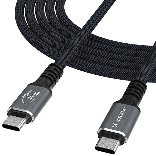 Kabel Wozinsky WPS-UY42S USB-C USB4 40Gb/s 240W 2m 4K - czarny