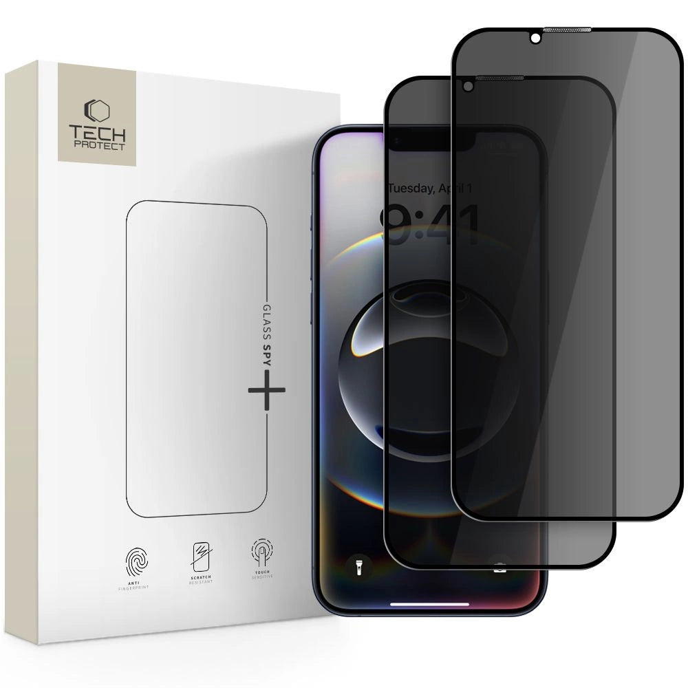Szkło prywatyzujące na iPhone 17e / 16e / 14 / 13 Pro / 13 - czarne