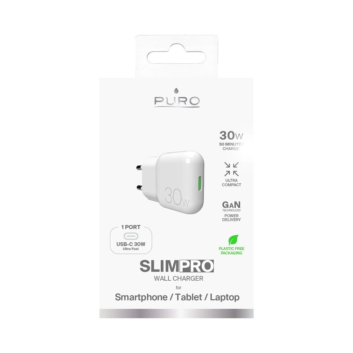 Ładowarka sieciowa GaN Puro SLIMPRO 30W USB-C - biała – zdjęcie 3