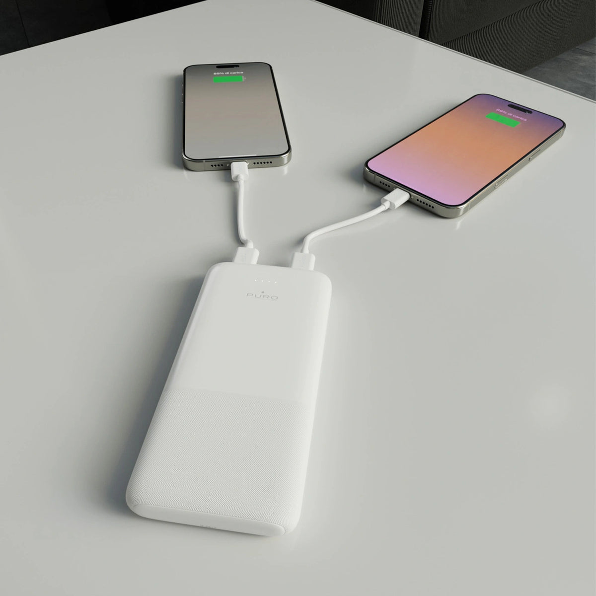 Powerbank Puro DAILY 10 PLUS 10000mAh 2x USBA / 1x USB-C 22.5W - biały – zdjęcie 7