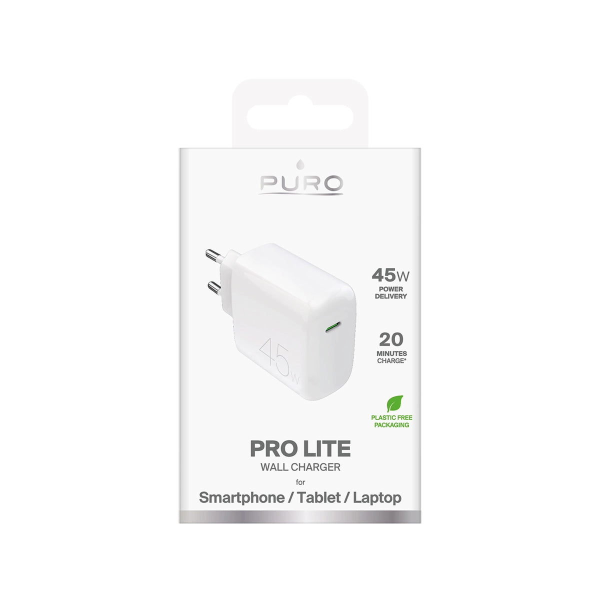 Ładowarka sieciowa Puro PROLITE 45W USB-C - biała – zdjęcie 2