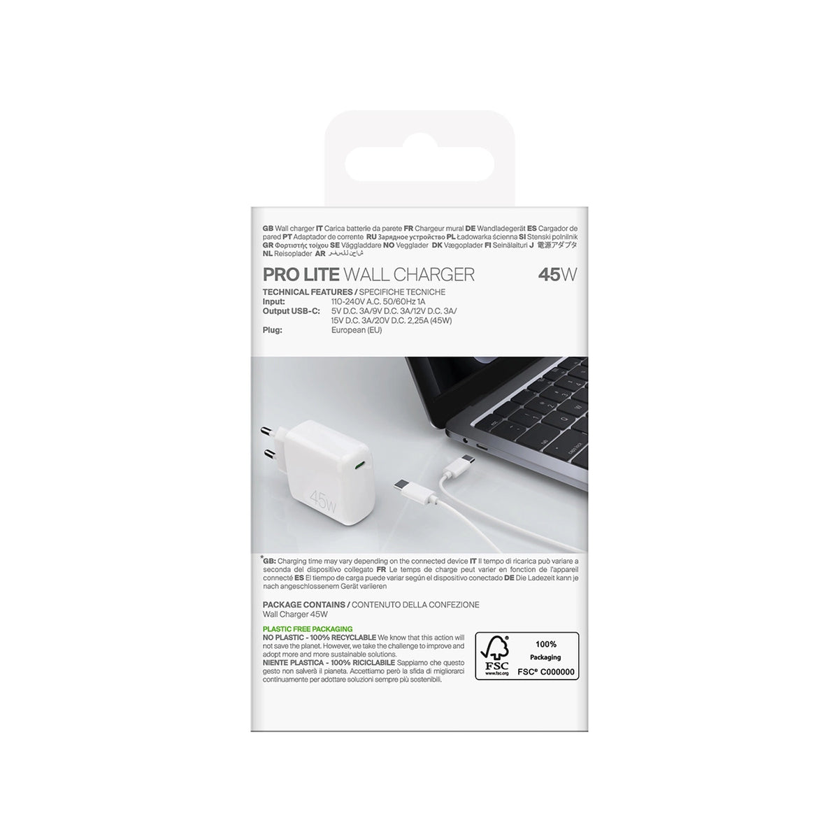 Ładowarka sieciowa Puro PROLITE 45W USB-C - biała – zdjęcie 3