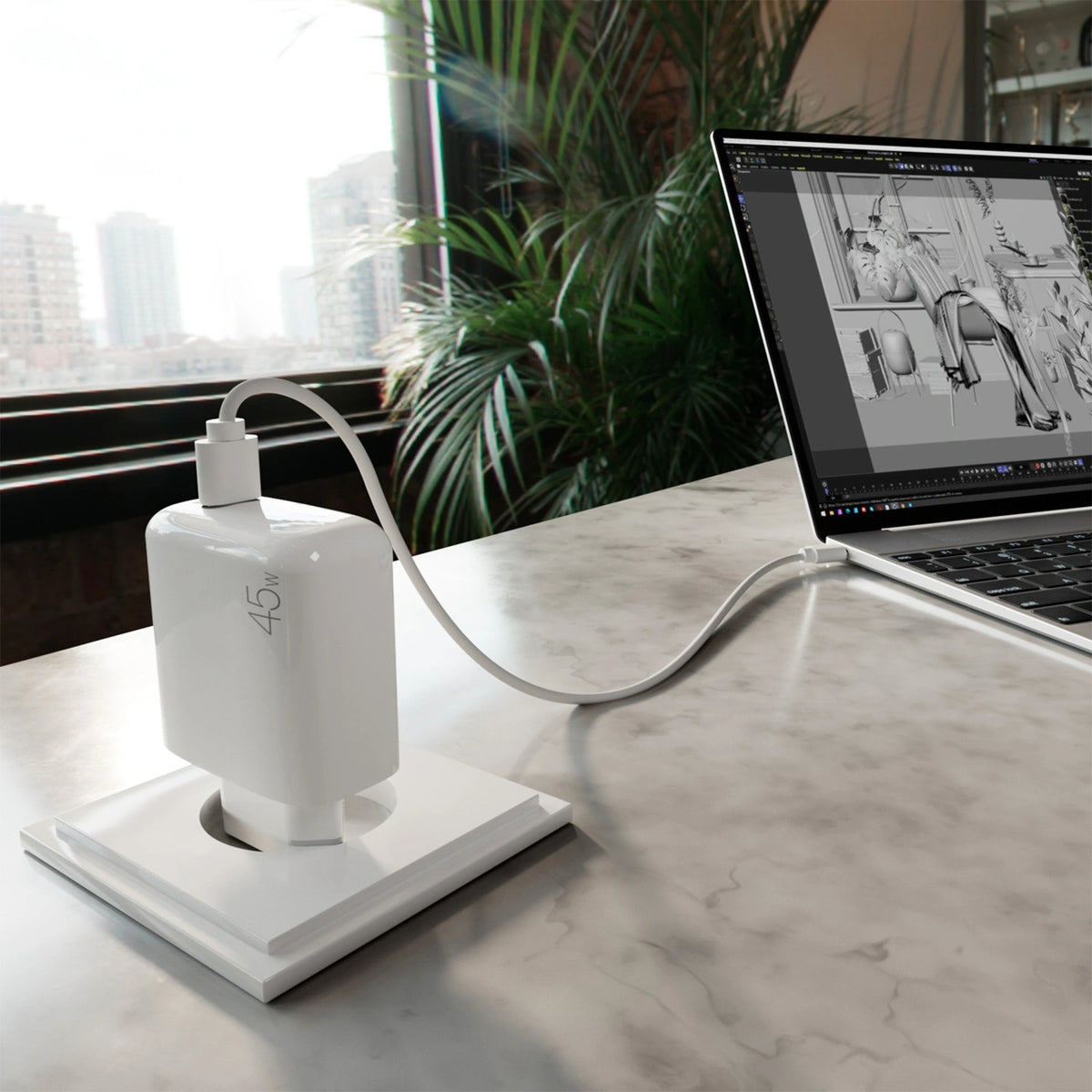 Ładowarka sieciowa Puro PROLITE 45W USB-C - biała – zdjęcie 8