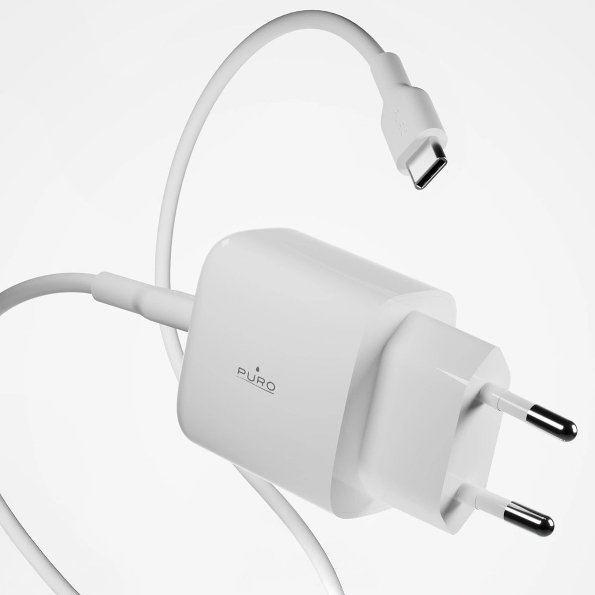 Ładowarka sieciowa Puro PROLITE 20W USB-A / USB-C + kabel USB-C - biała – zdjęcie 7