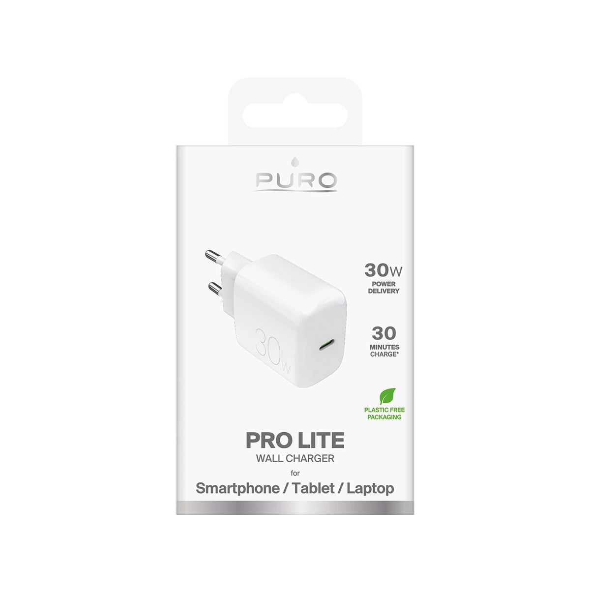 Ładowarka sieciowa Puro PROLITE 30W USB-C - biała – zdjęcie 2
