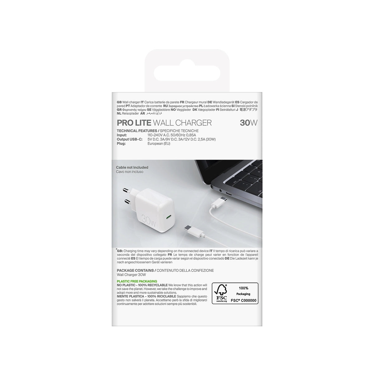 Ładowarka sieciowa Puro PROLITE 30W USB-C - biała – zdjęcie 3