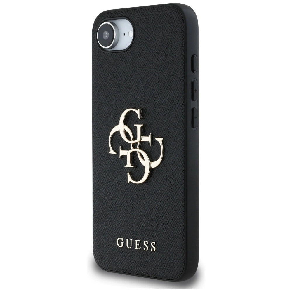 Etui Guess PU Grained 4G Metal Logo na iPhone 16e - czarne – zdjęcie 2