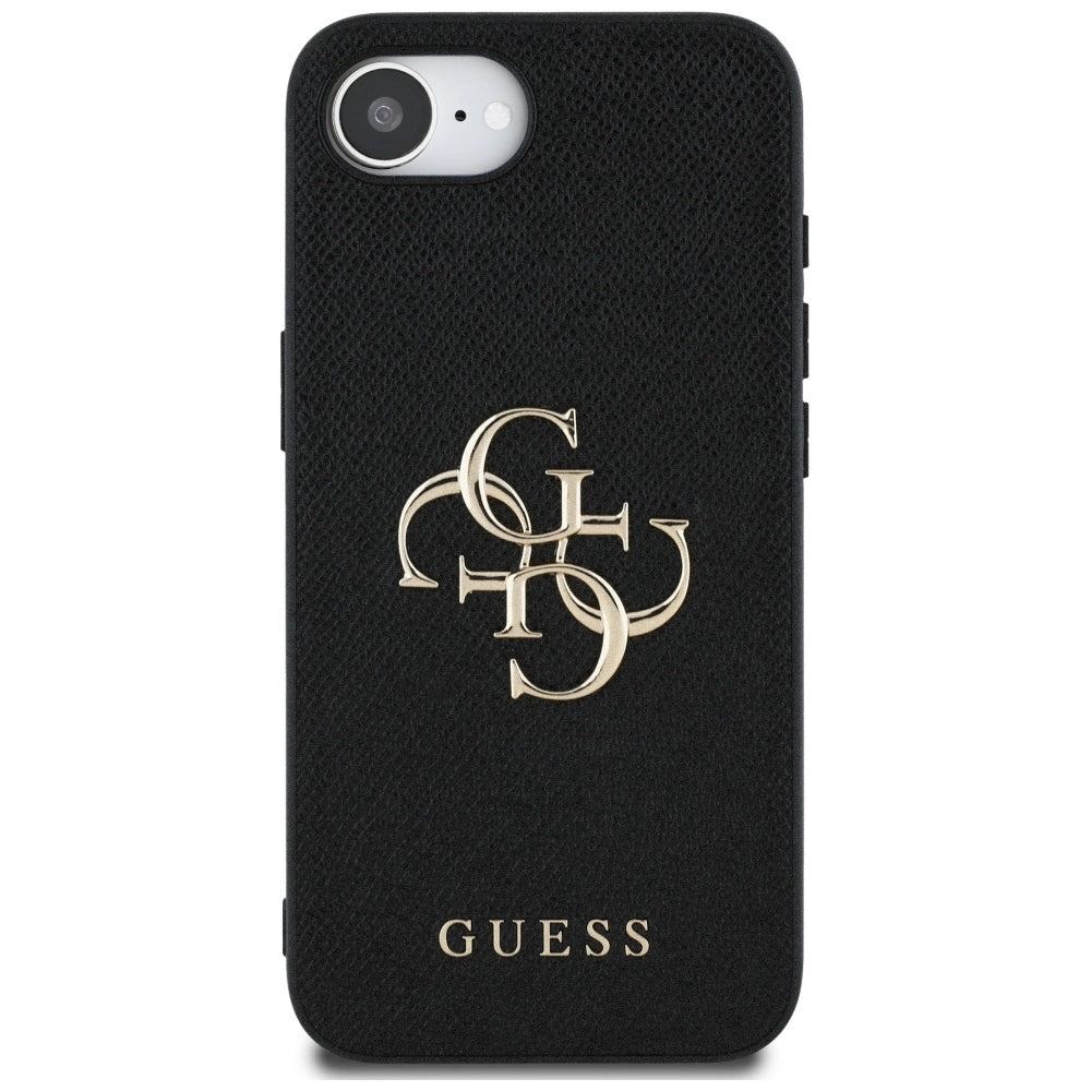 Etui Guess PU Grained 4G Metal Logo na iPhone 16e - czarne – zdjęcie 3