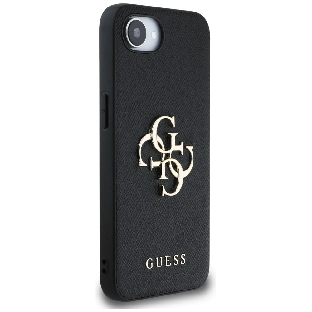 Etui Guess PU Grained 4G Metal Logo na iPhone 16e - czarne – zdjęcie 4
