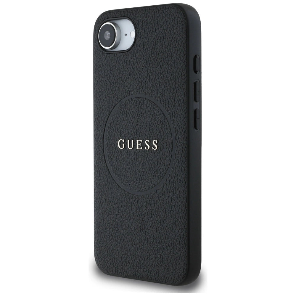 Etui Guess PU Grained Classic Logo z MagSafe na iPhone 16e - czarne – zdjęcie 2
