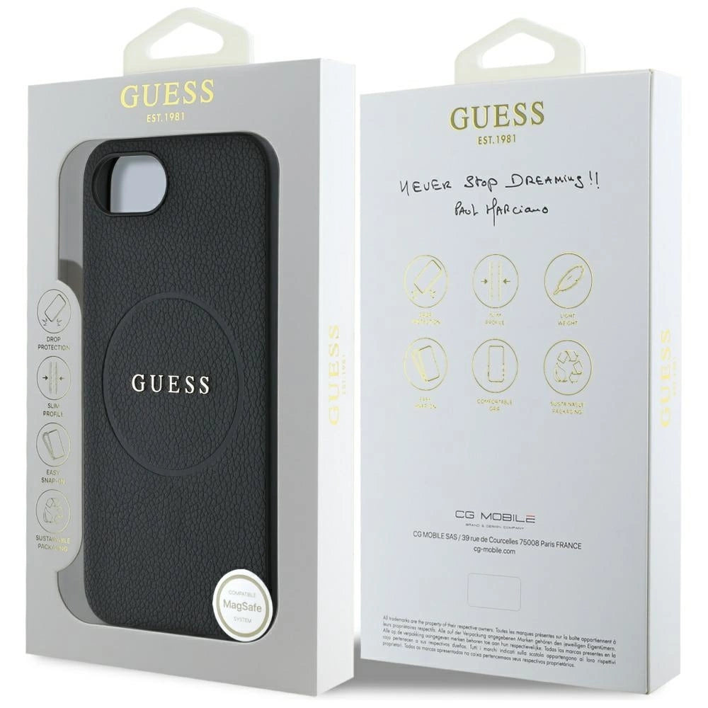 Etui Guess PU Grained Classic Logo z MagSafe na iPhone 16e - czarne – zdjęcie 8