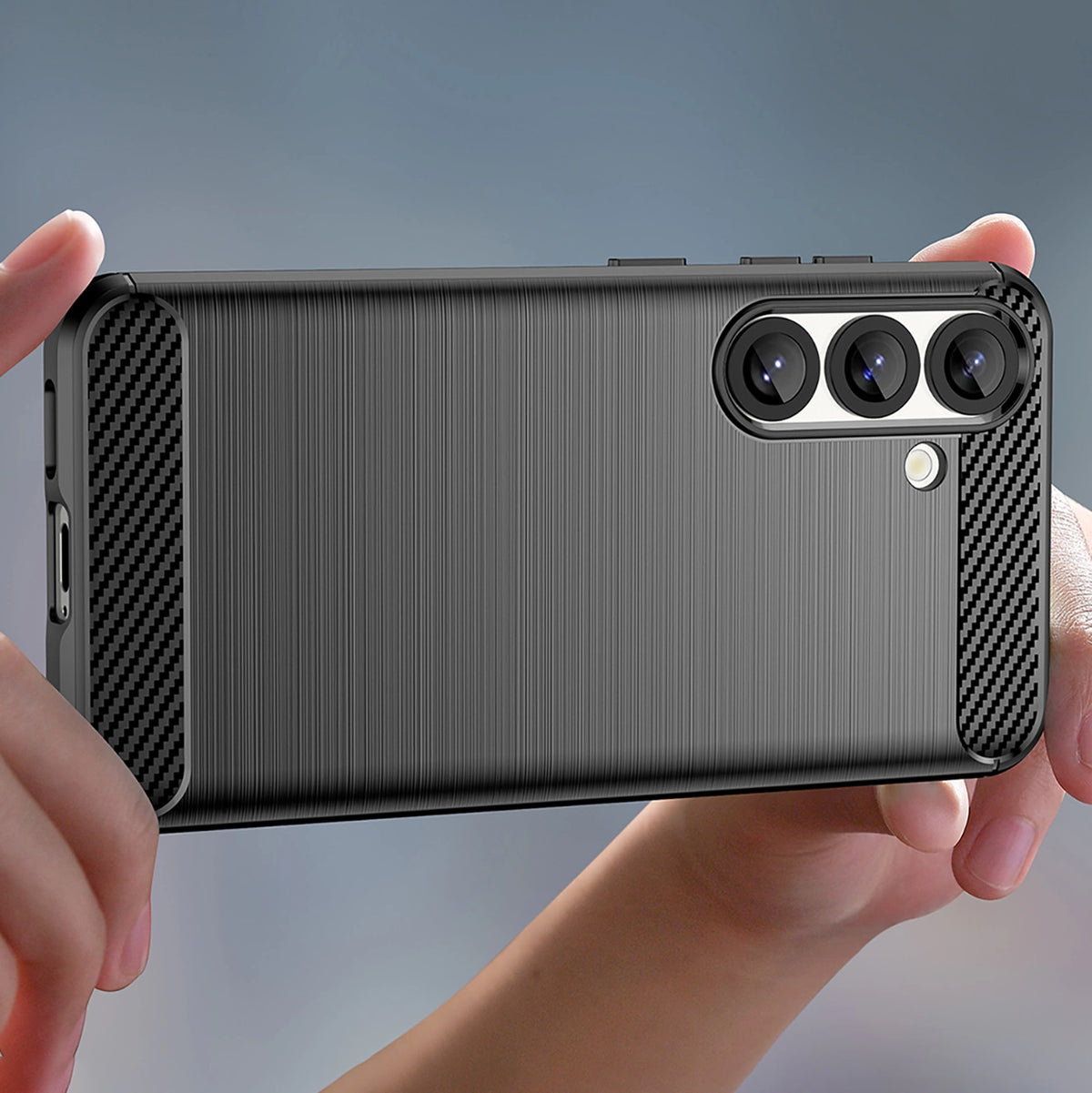 Etui silikonowe Carbon Case na Samsung Galaxy S25 Edge - czarne – zdjęcie 2