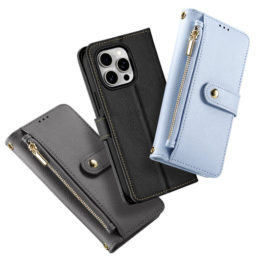 Etui skórzane Dux Ducis Lawa na iPhone 15 Pro - czarne