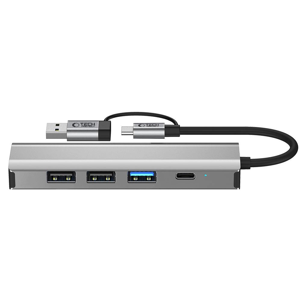 Adapter Tech-Protect HB03 HUB Adapter 5w1 USB-C + USB2.0 + USB3.0 - szary – zdjęcie 4