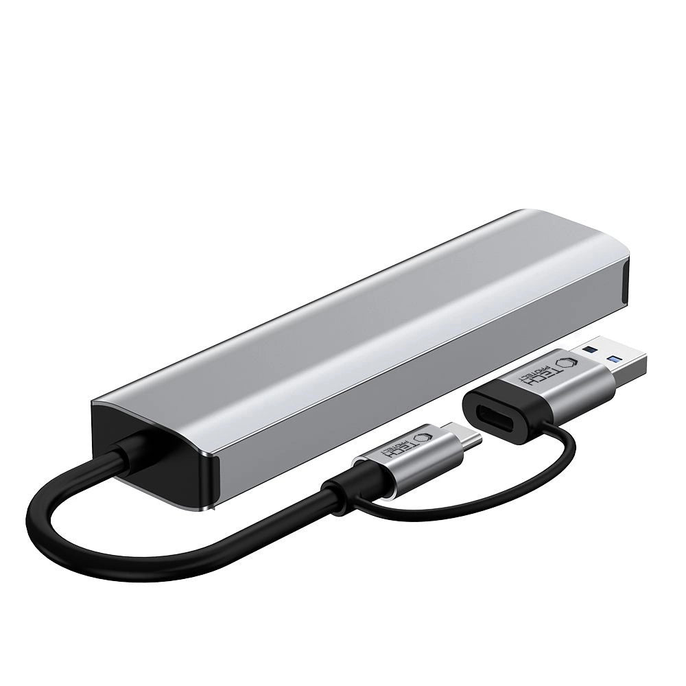 Adapter Tech-Protect HB03 HUB Adapter 5w1 USB-C + USB2.0 + USB3.0 - szary – zdjęcie 5