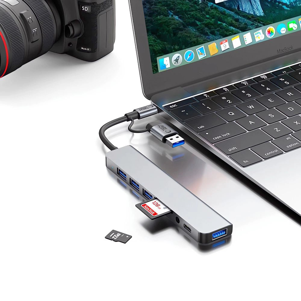 Adapter Tech-Protect HB06 HUB Adapter 8w1 TYP-C + USB2.0 + USB3.0 - szary – zdjęcie 8