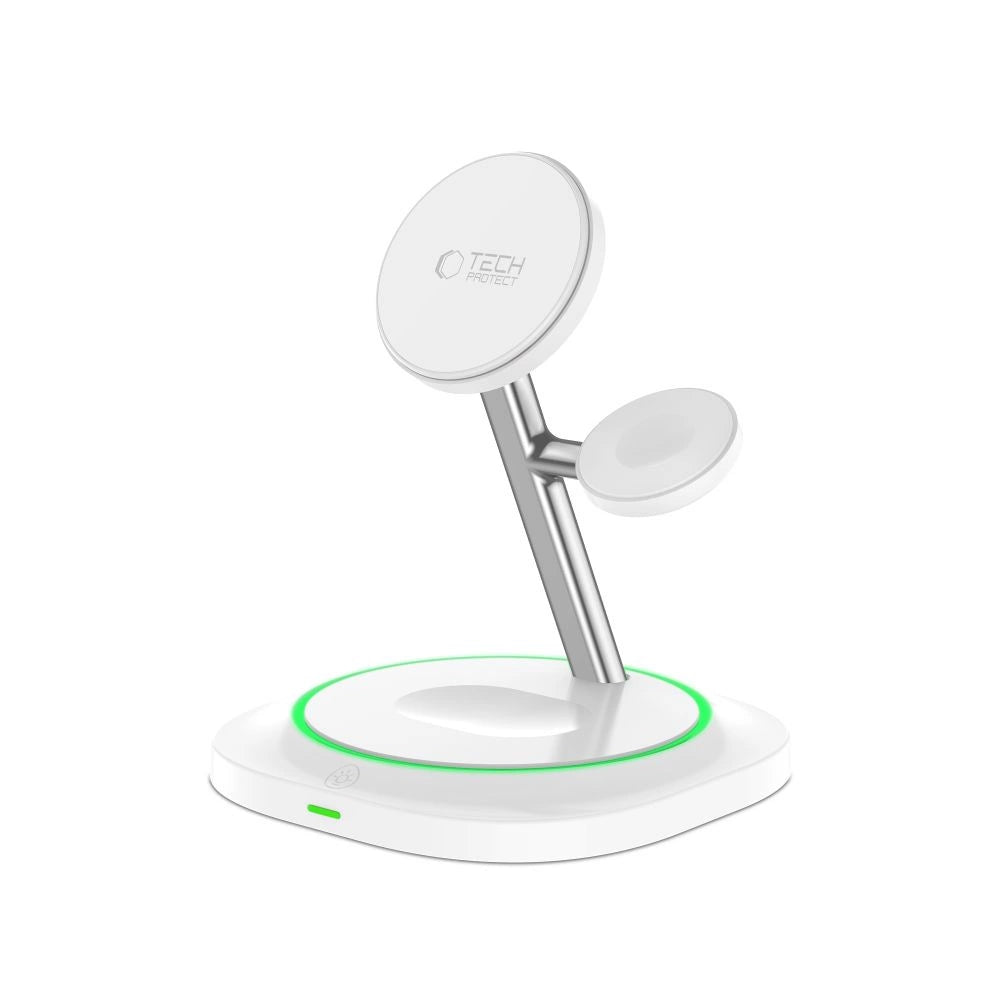 Ładowarka indukcyjna Tech-Protect QI15W-A46 3w1 Magnetic MagSafe - biała – zdjęcie 4