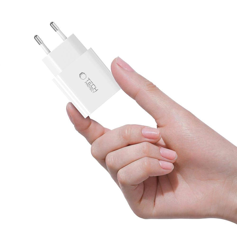 Ładowarka sieciowa Tech-Protect NC20W PD20W USB-C z kablem USB-C - biała – zdjęcie 6