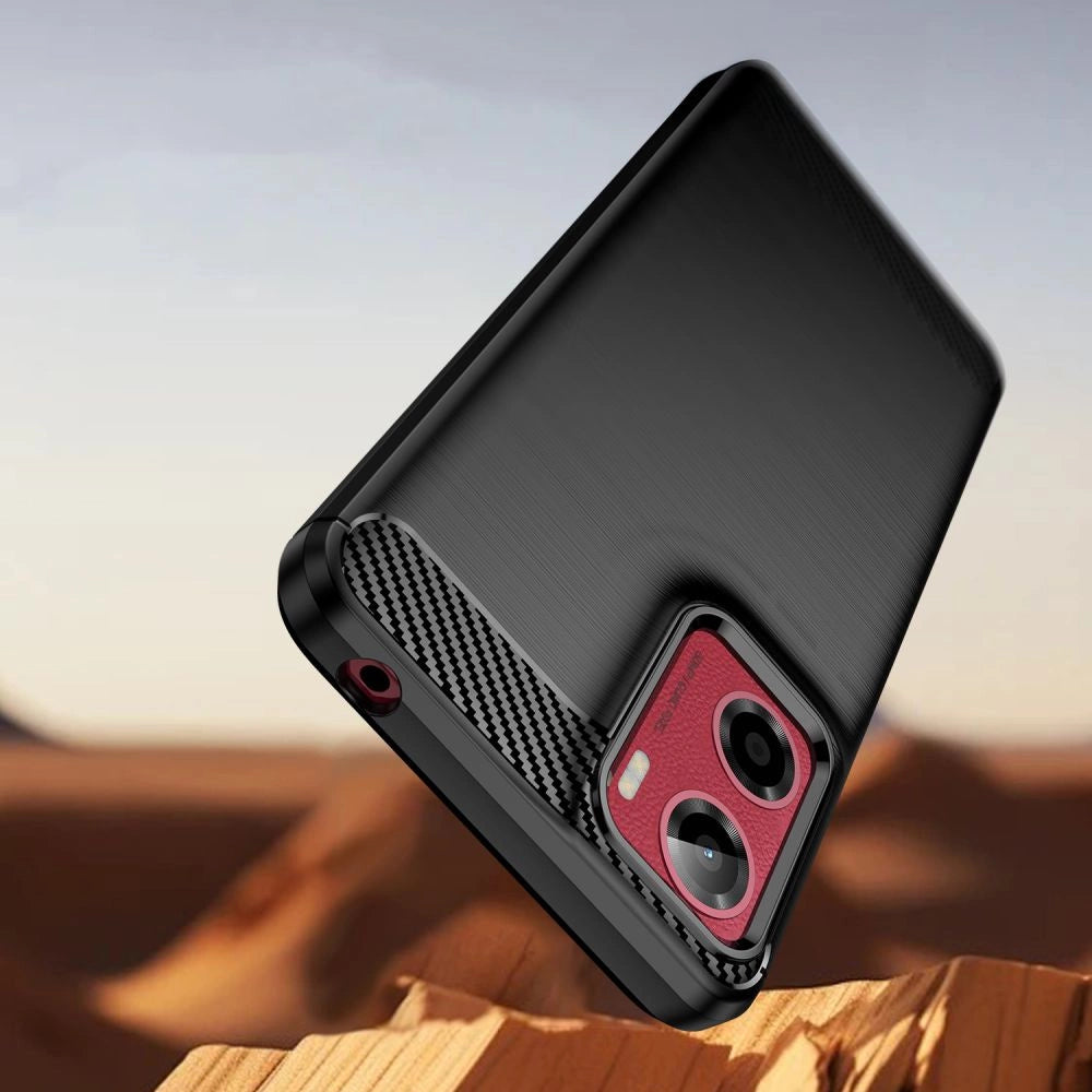 Etui Tech-Protect TPUCarbon na Motorola Moto G05 / E15 - czarne – zdjęcie 2