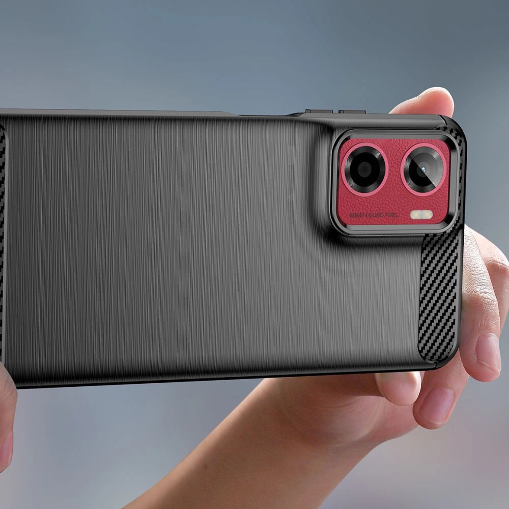 Etui Tech-Protect TPUCarbon na Motorola Moto G05 / E15 - czarne – zdjęcie 4