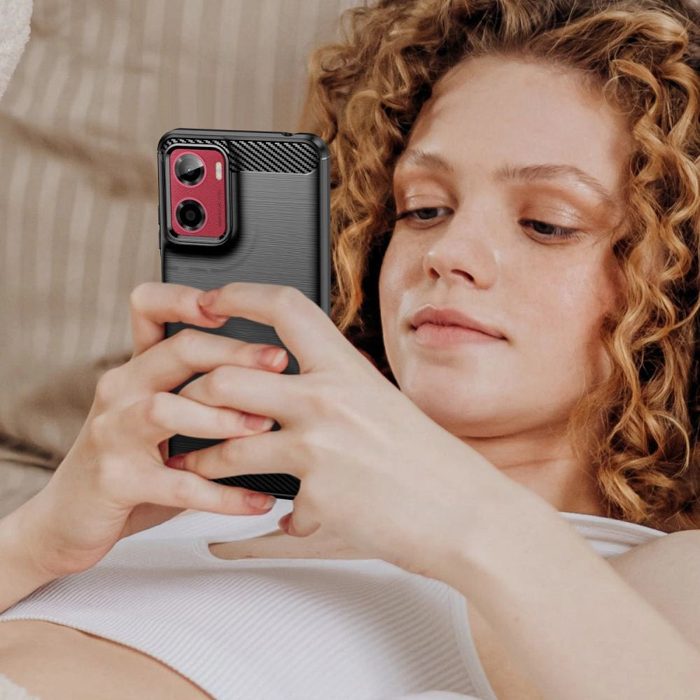 Etui Tech-Protect TPUCarbon na Motorola Moto G05 / E15 - czarne – zdjęcie 6