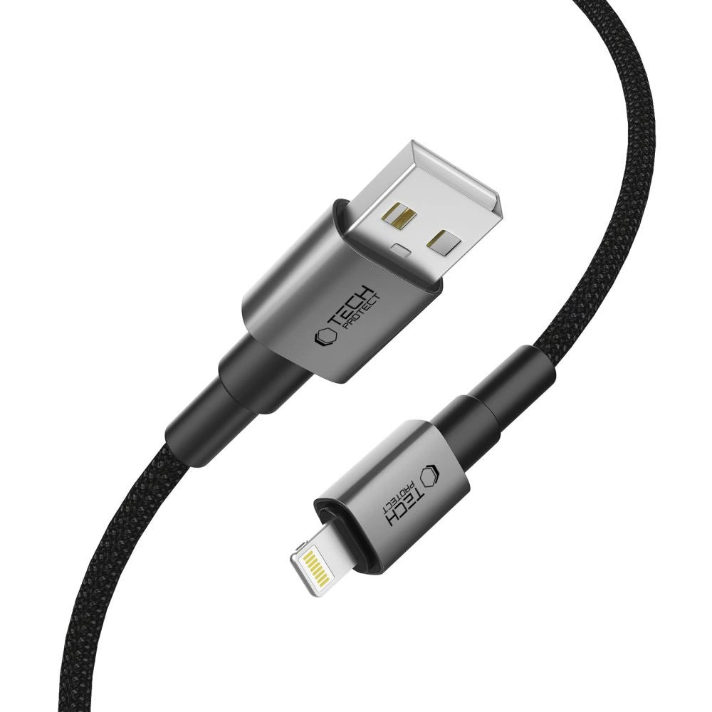 Kabel Tech-Protect Ultraboost DNA USB-A / Lightning 12W/2.4A 25 cm - szary – zdjęcie 3