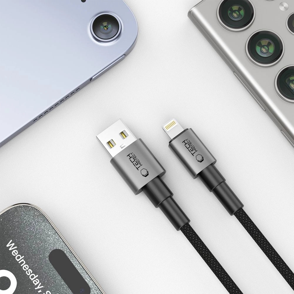 Kabel Tech-Protect Ultraboost DNA USB-A / Lightning 12W/2.4A 25 cm - szary – zdjęcie 4