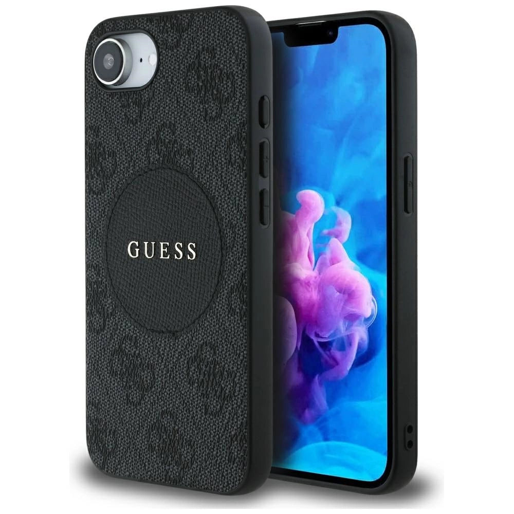 Etui Guess 4G Circle Classic Logo MagSafe na iPhone 16e - czarne