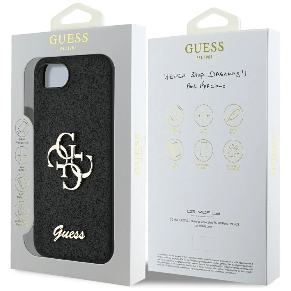 Etui Guess Fixed Glitter Big 4G na iPhone 16e - czarne – zdjęcie 8
