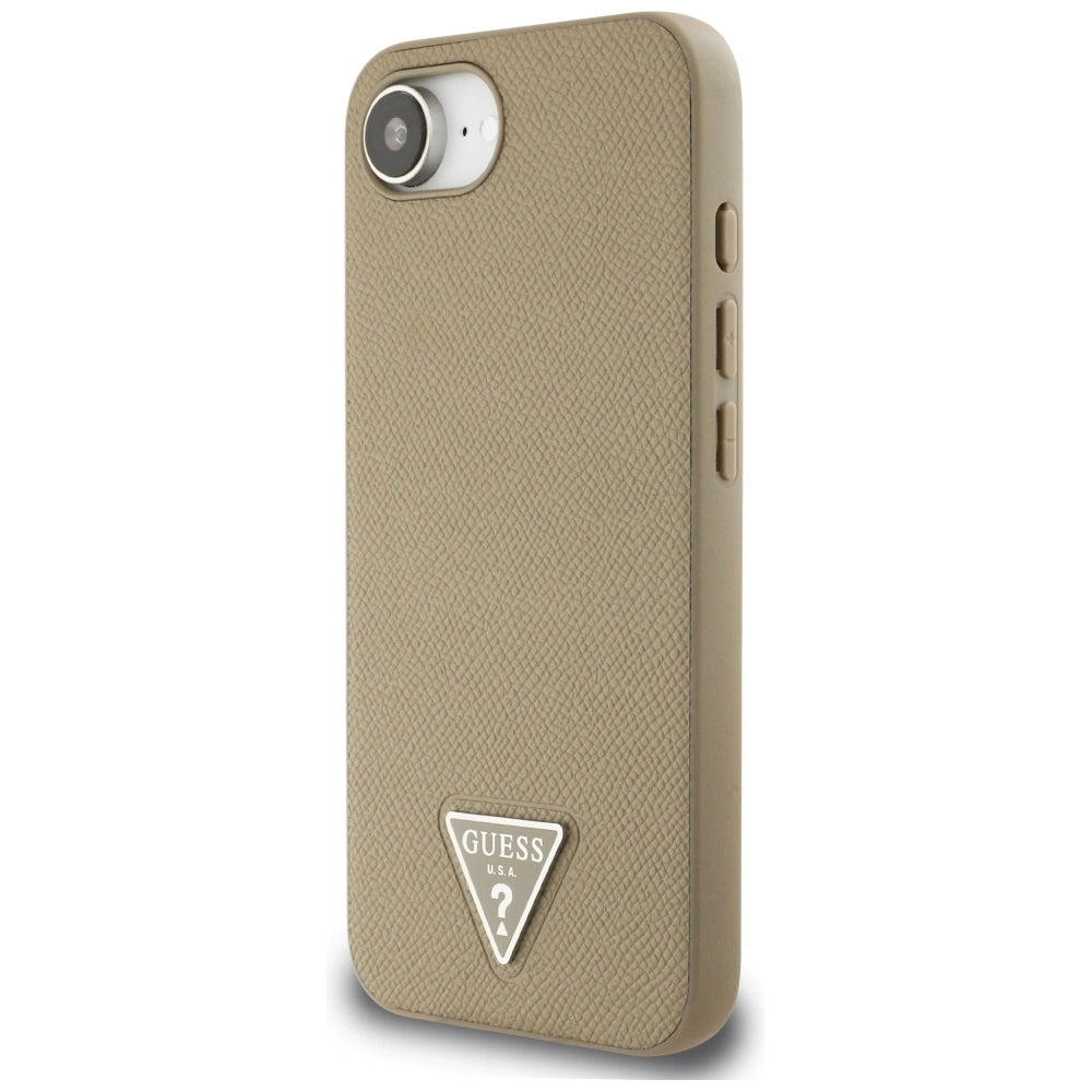 Etui Guess Grained Triangle MagSafe na iPhone 16e - brązowe – zdjęcie 2