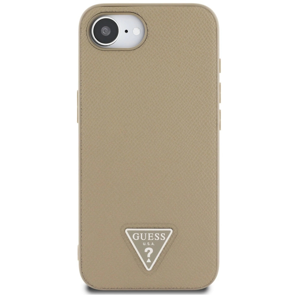 Etui Guess Grained Triangle MagSafe na iPhone 16e - brązowe – zdjęcie 3