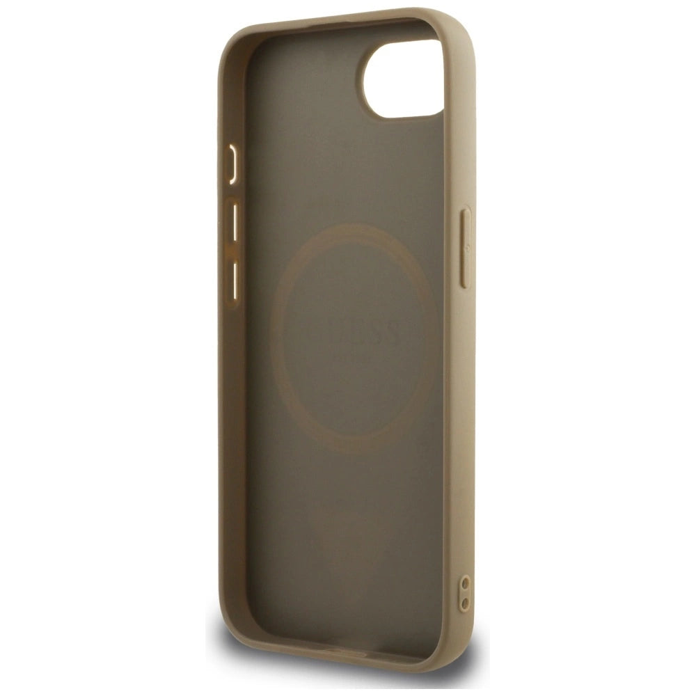 Etui Guess Grained Triangle MagSafe na iPhone 16e - brązowe – zdjęcie 7